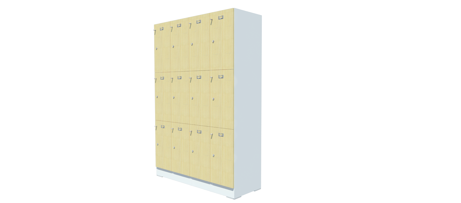 ตู้ล็อคเกอร์ไม้ กันชื้น 12 ช่อง รุ่น HMR-43A กุญแจแบบระหัส/